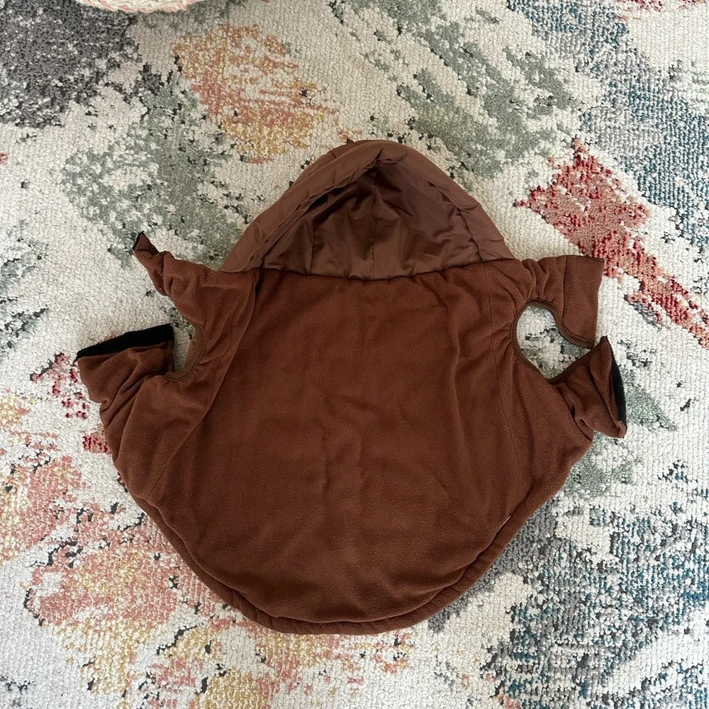 Adorable Dog Coat Hooded Puffer Parka Jacket Coat Brown Dog Size Medium
